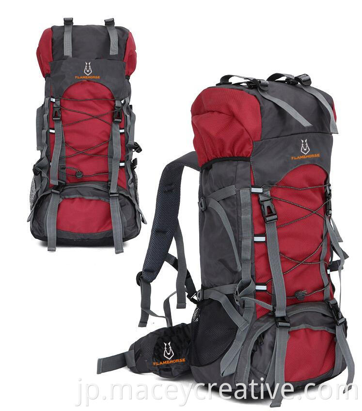 屋外60L戦術バックパックキャンバスキャンプハイキング防水バックパック大容量折りたたみ式バッグ